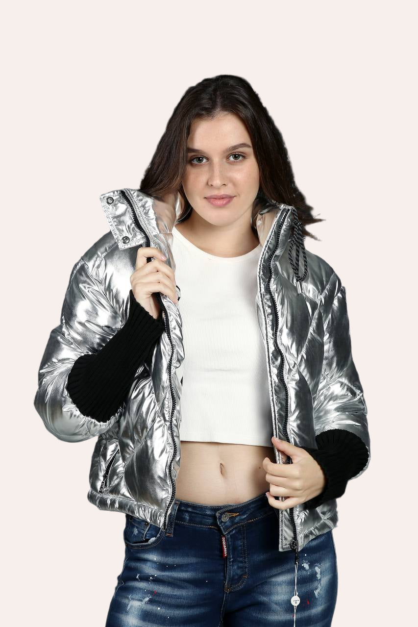 Metallic Puffer Jacket