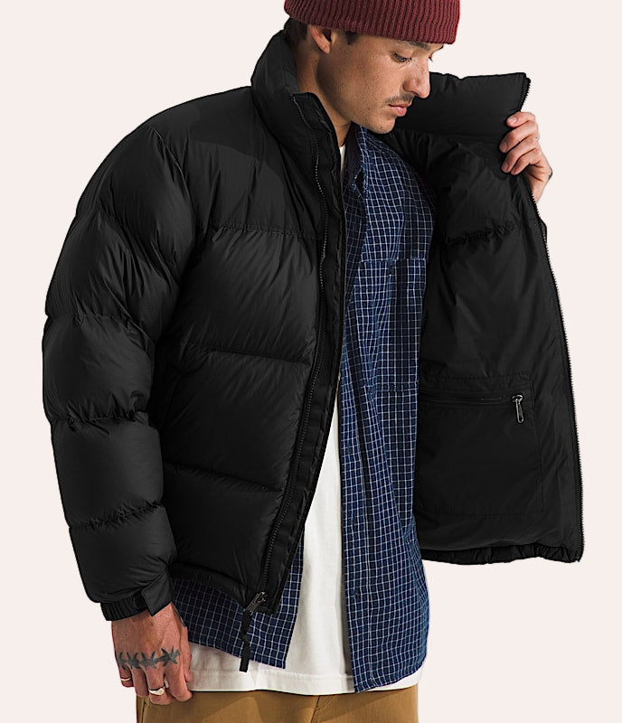 Dual Color Puffy Jacket with Hood