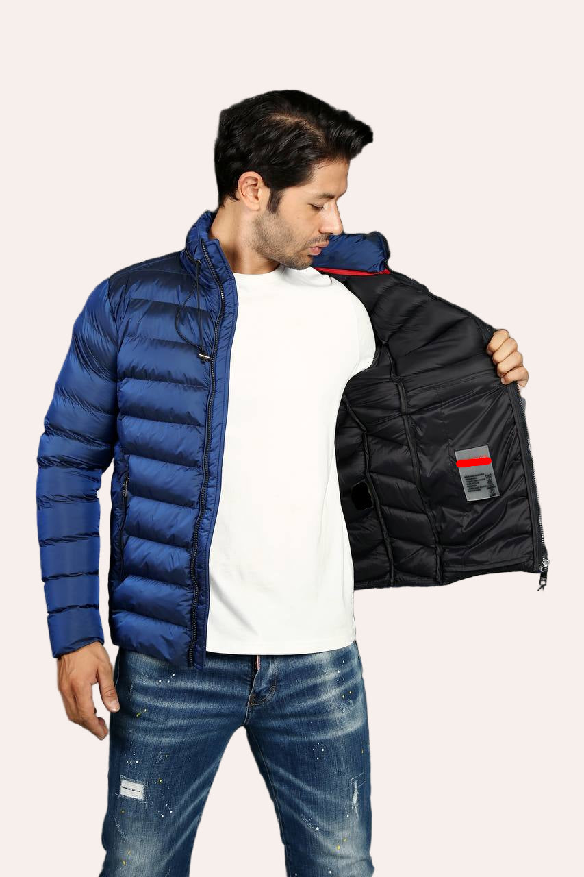 Lightweight Puffer Jacket with Hood Collar Zip Pocket