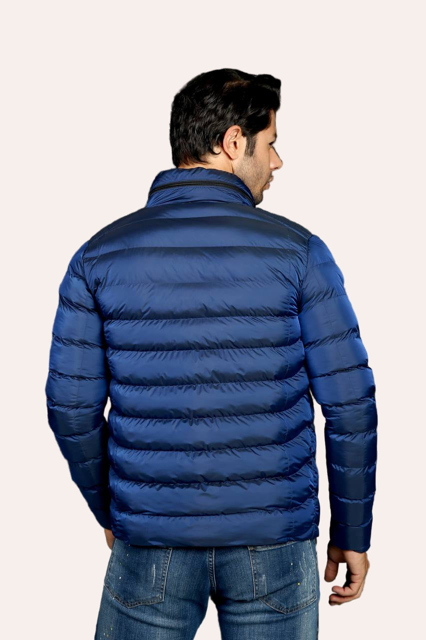 Lightweight Puffer Jacket with Hood Collar Zip Pocket