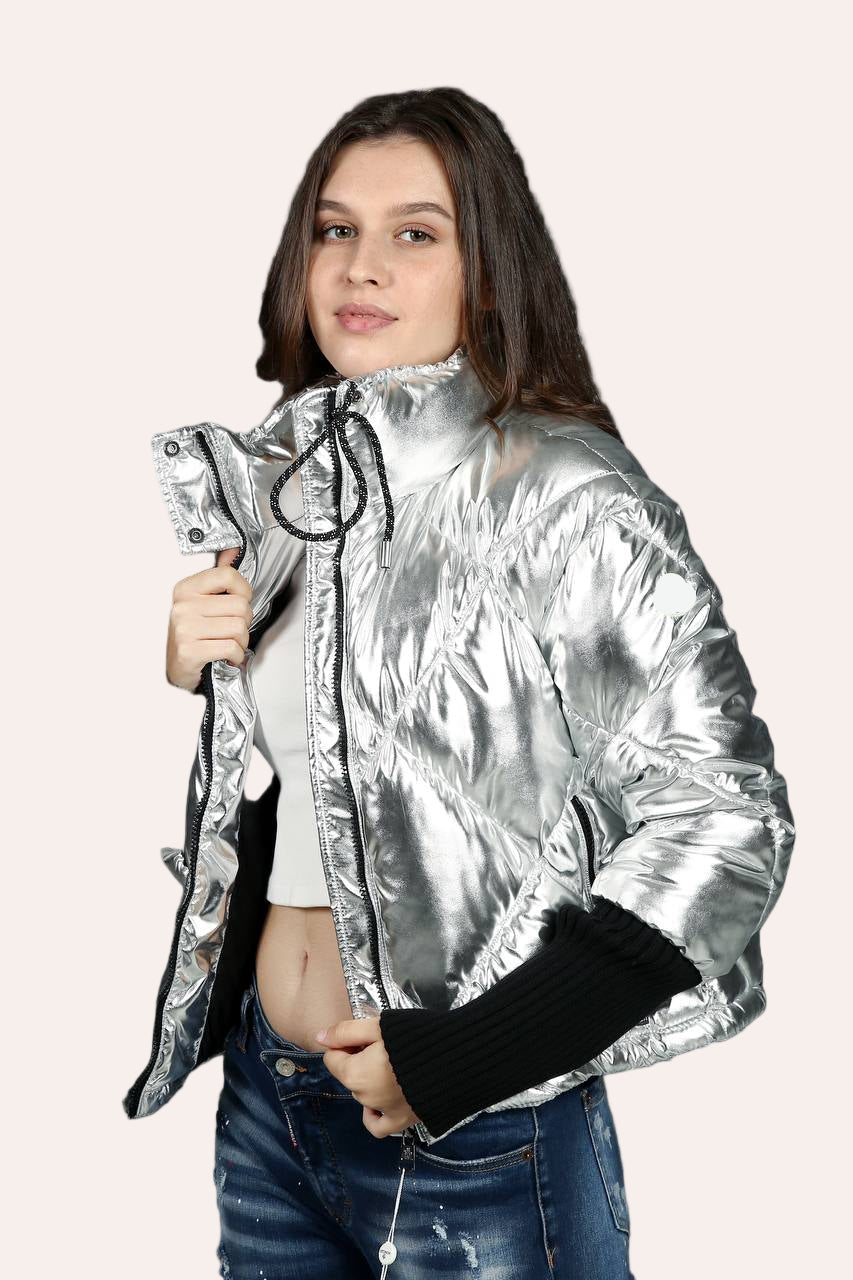 Metallic Puffer Jacket