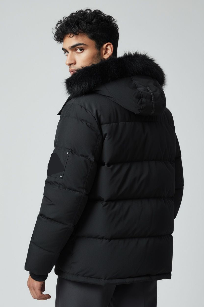 Men Fur Hooded Winter Jacket