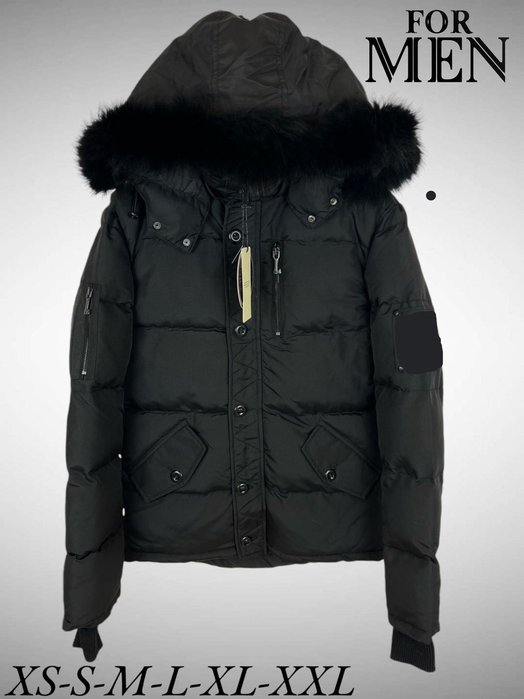 Men Fur Hooded Winter Jacket