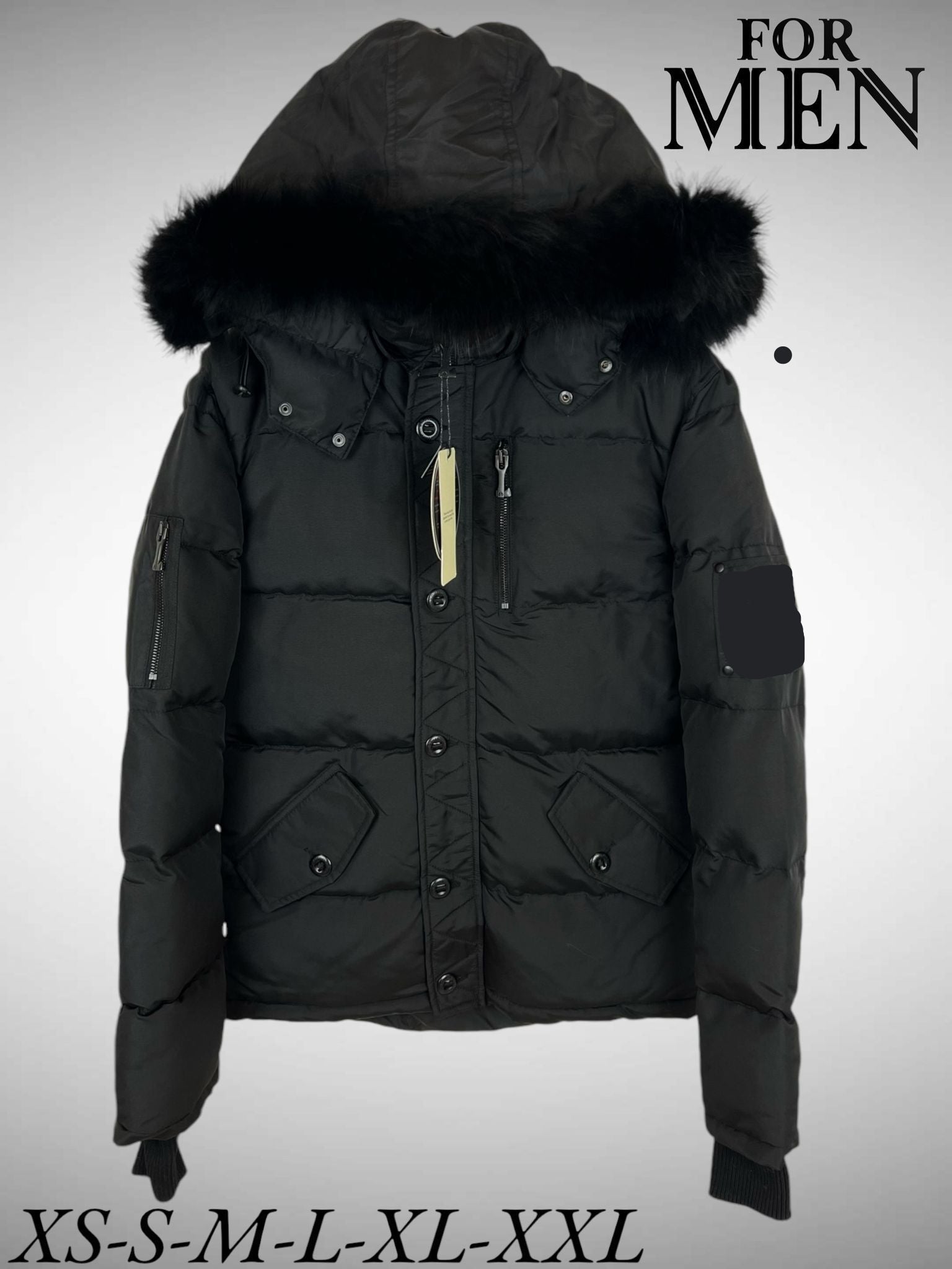 Men Fur Hooded Winter Jacket