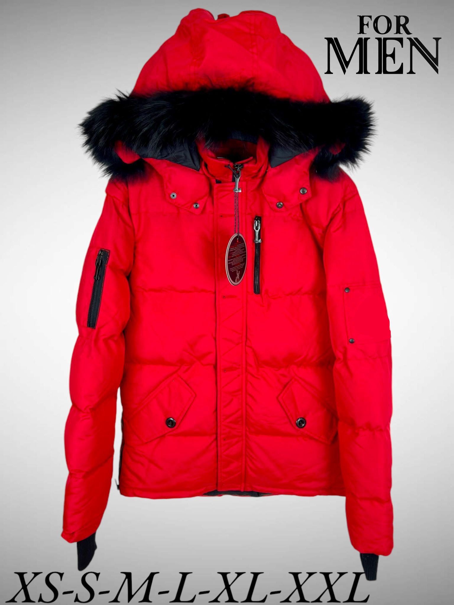 Men Fur Hooded Winter Jacket